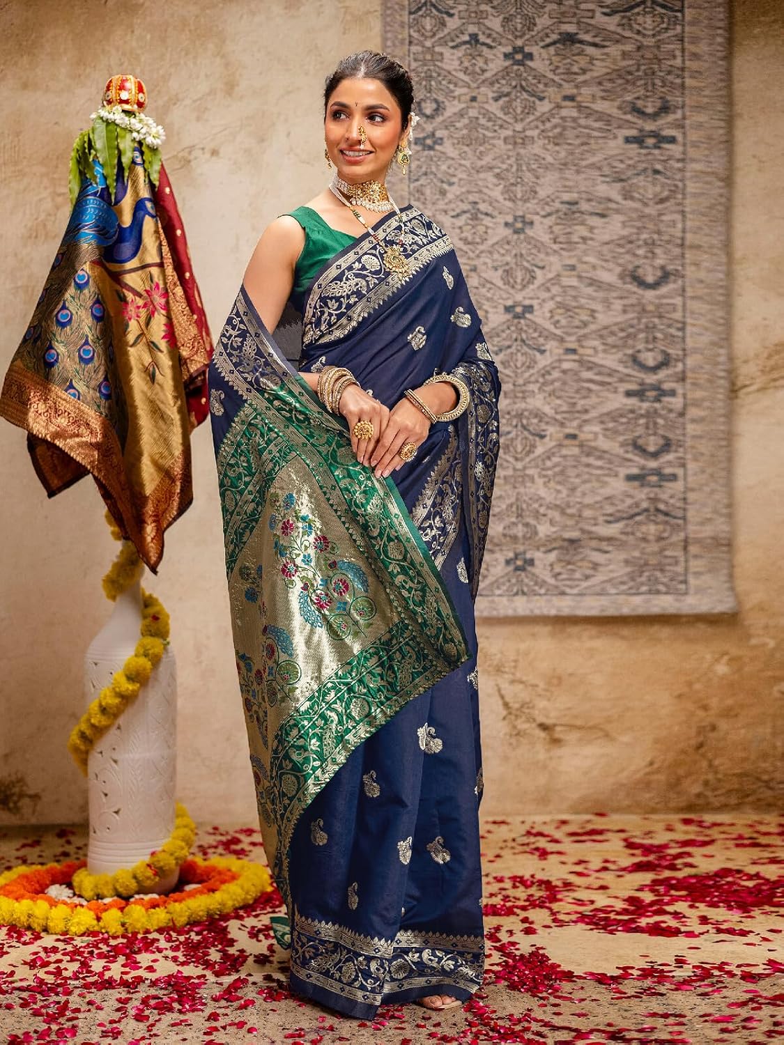 Vasthrlay Maroon Weaving saree for ceremony and occasion wear