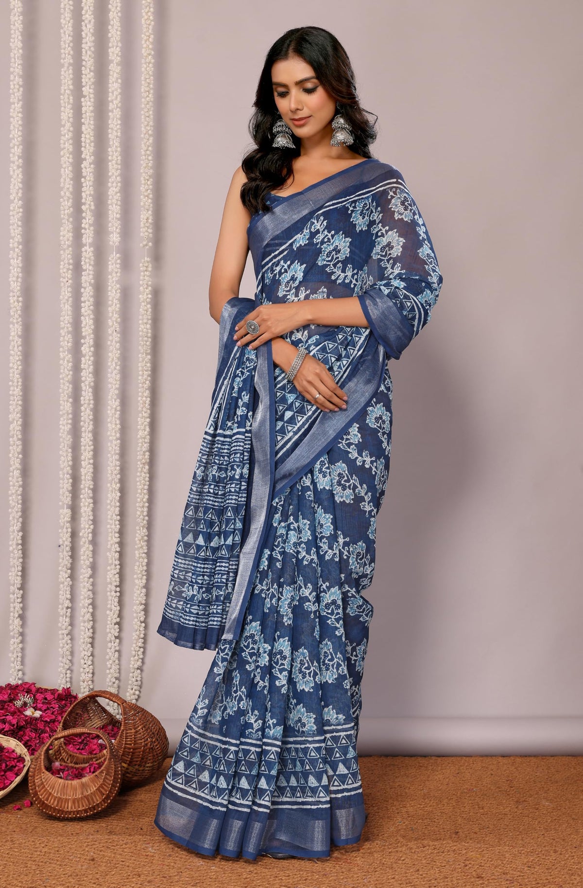 Vasthrlay Cotton Classic Saree with decorative printed design