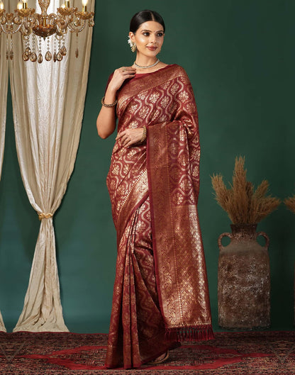 Vasthrlay Maroon Traditional Saree with elegant ethnic styling
