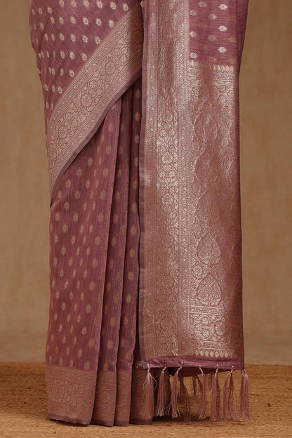 Vasthrlay Floral Saree in Beige with refined ethnic appeal