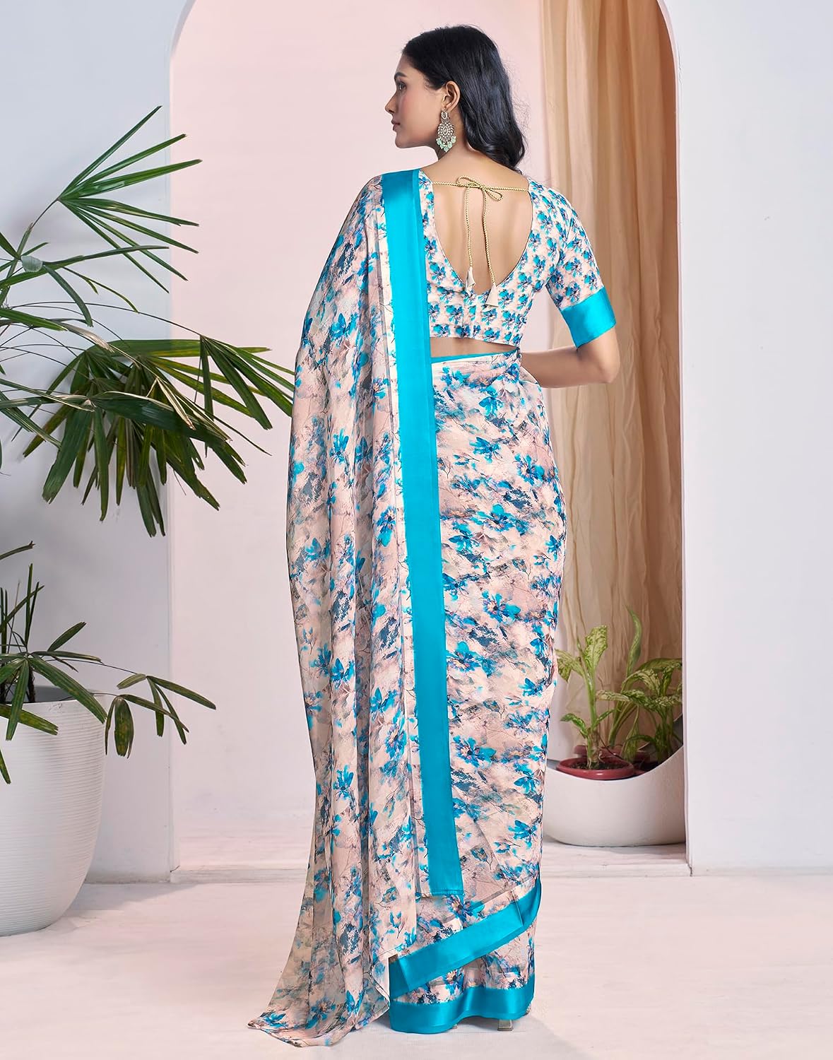 Vasthrlay Georgette saree in Multicolor colour for festive occasions