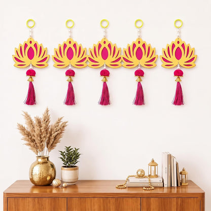 Jeevan Handicraft Pink Tassel Lotus Hanging