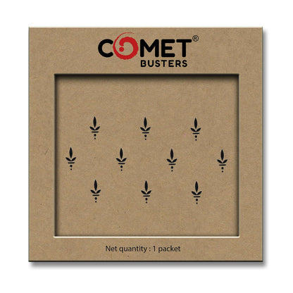 Comet Busters Handcrafted Black Leaf Bindis 15 mm