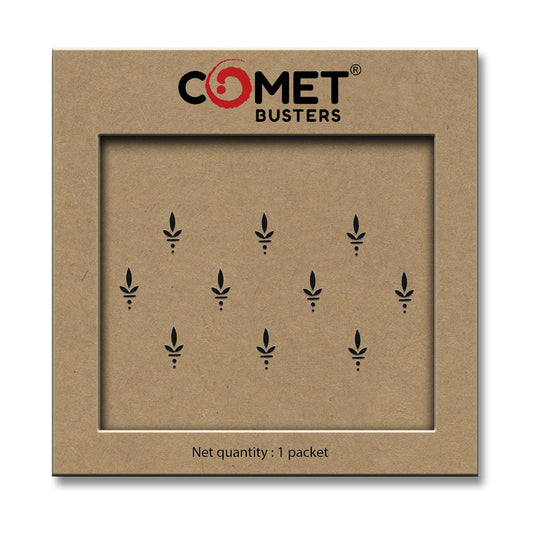 Comet Busters Handcrafted Black Leaf Bindis 15 mm