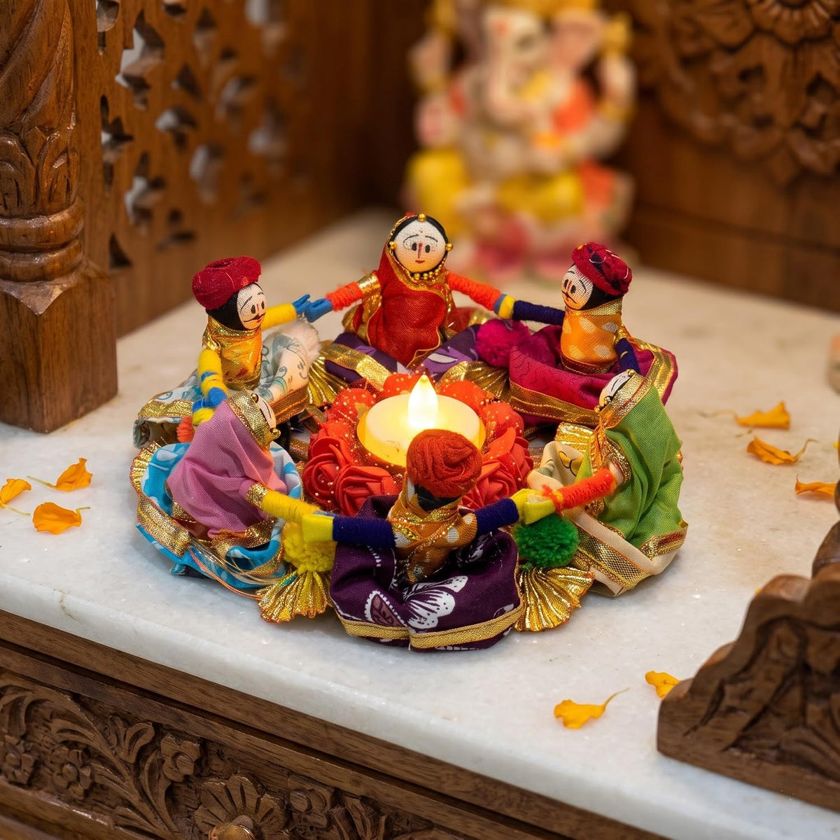 Jeevan Handicraft Rajasthani Puppet Tealight Candle Holder