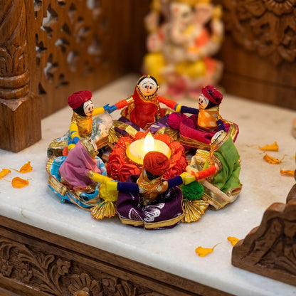 Jeevan Handicraft Rajasthani Puppet Tealight Candle Holder