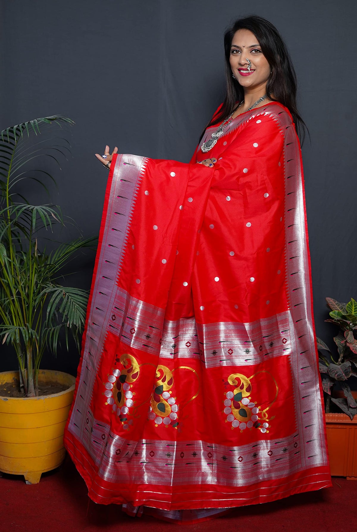 Vasthrlay Traditional Saree in Classic with refined paithani ethnic appeal
