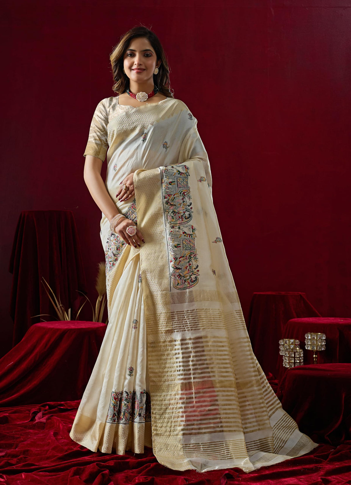 Vasthrlay Ethnic Classic Saree with decorative embroidery design