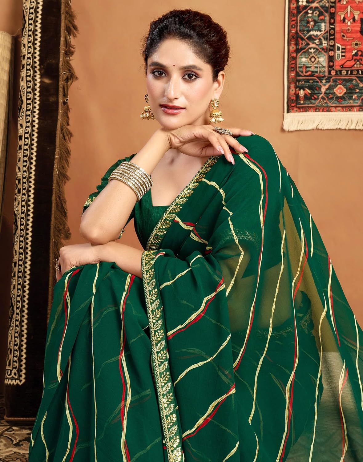 Vasthrlay Green Traditional Saree for wedding and party wear styling