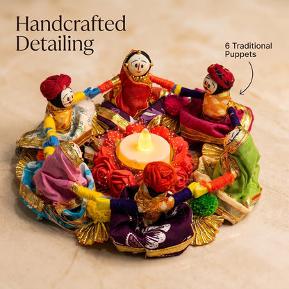 Jeevan Handicraft Rajasthani Puppet Tealight Candle Holder