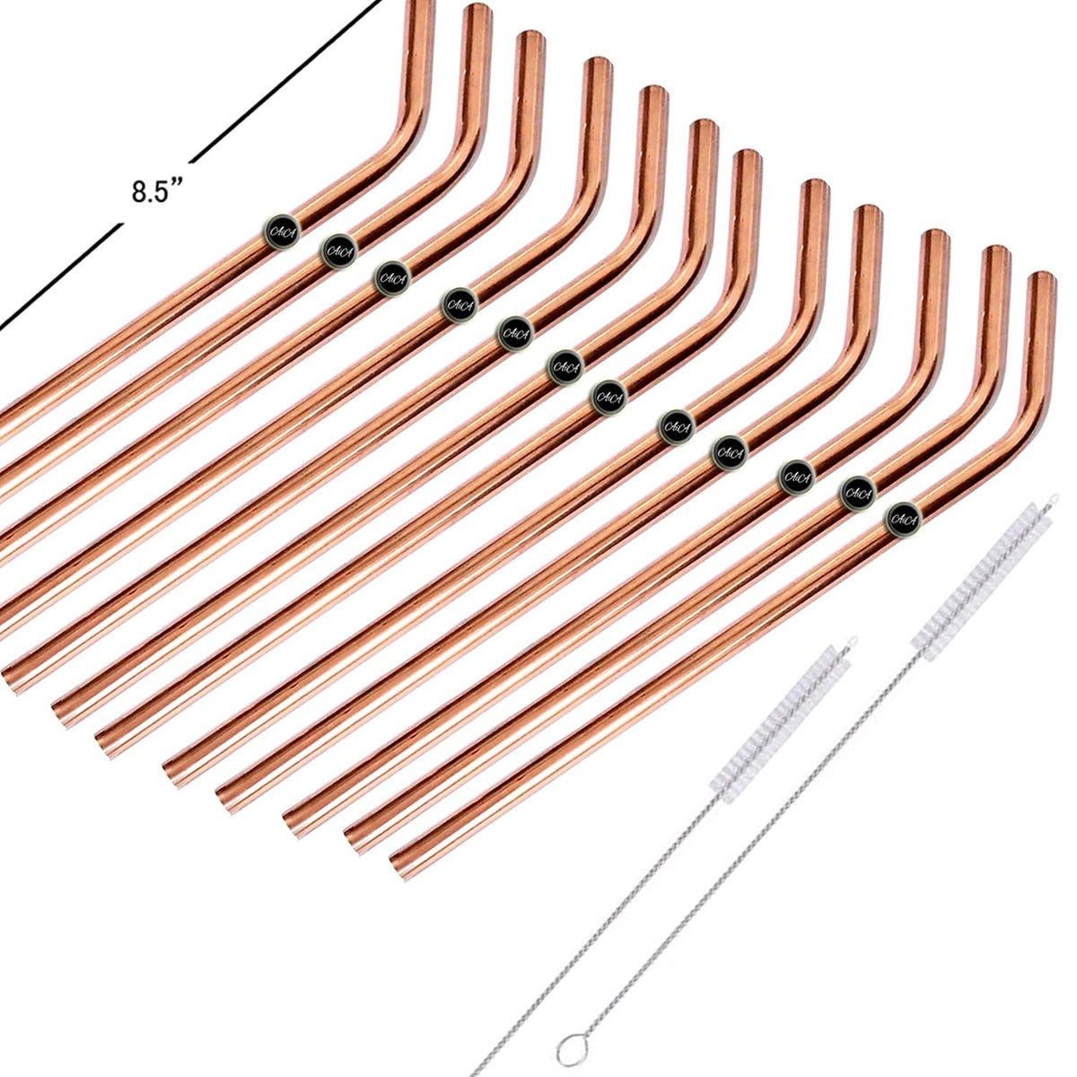 AIA India Bend Copper Cocktail Straws 8.5 Inch