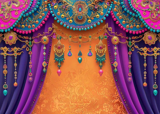 Colorful Indian Traditional Background Photography Backdrops
