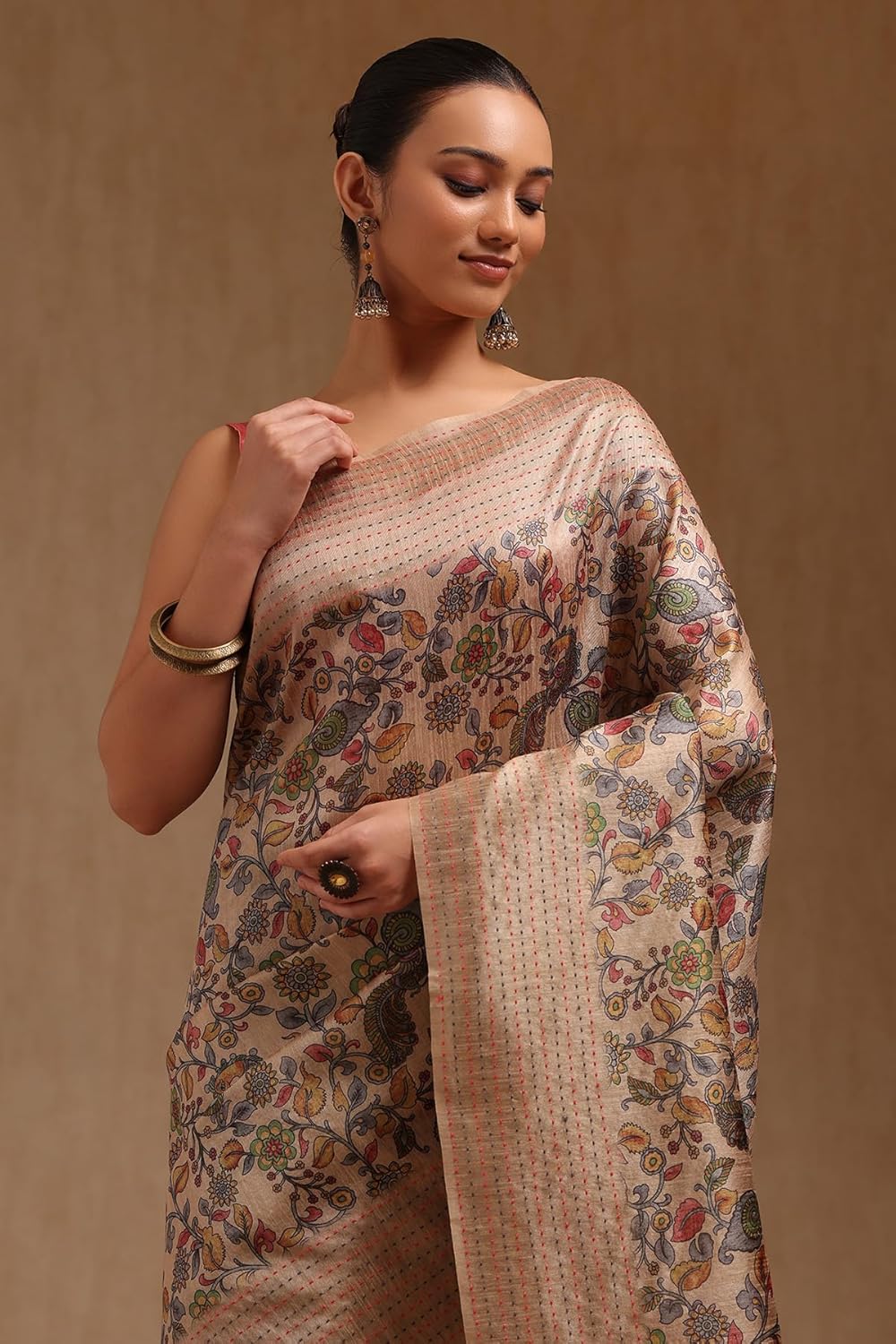 Vasthrlay Classic Kalamkari Saree with elegant Chanderi styling