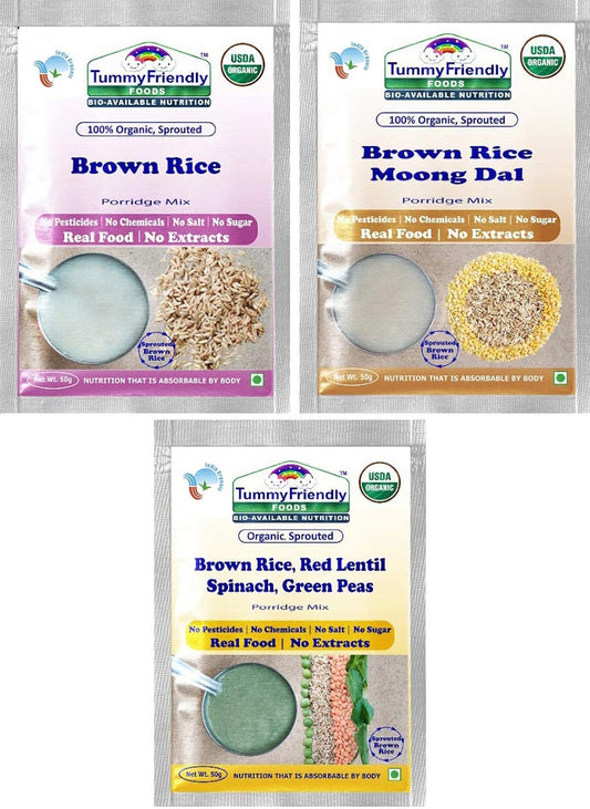 TummyFriendly Foods Certified Brown Rice Porridge Mixes | Stage1 | Stage2 | Stage3