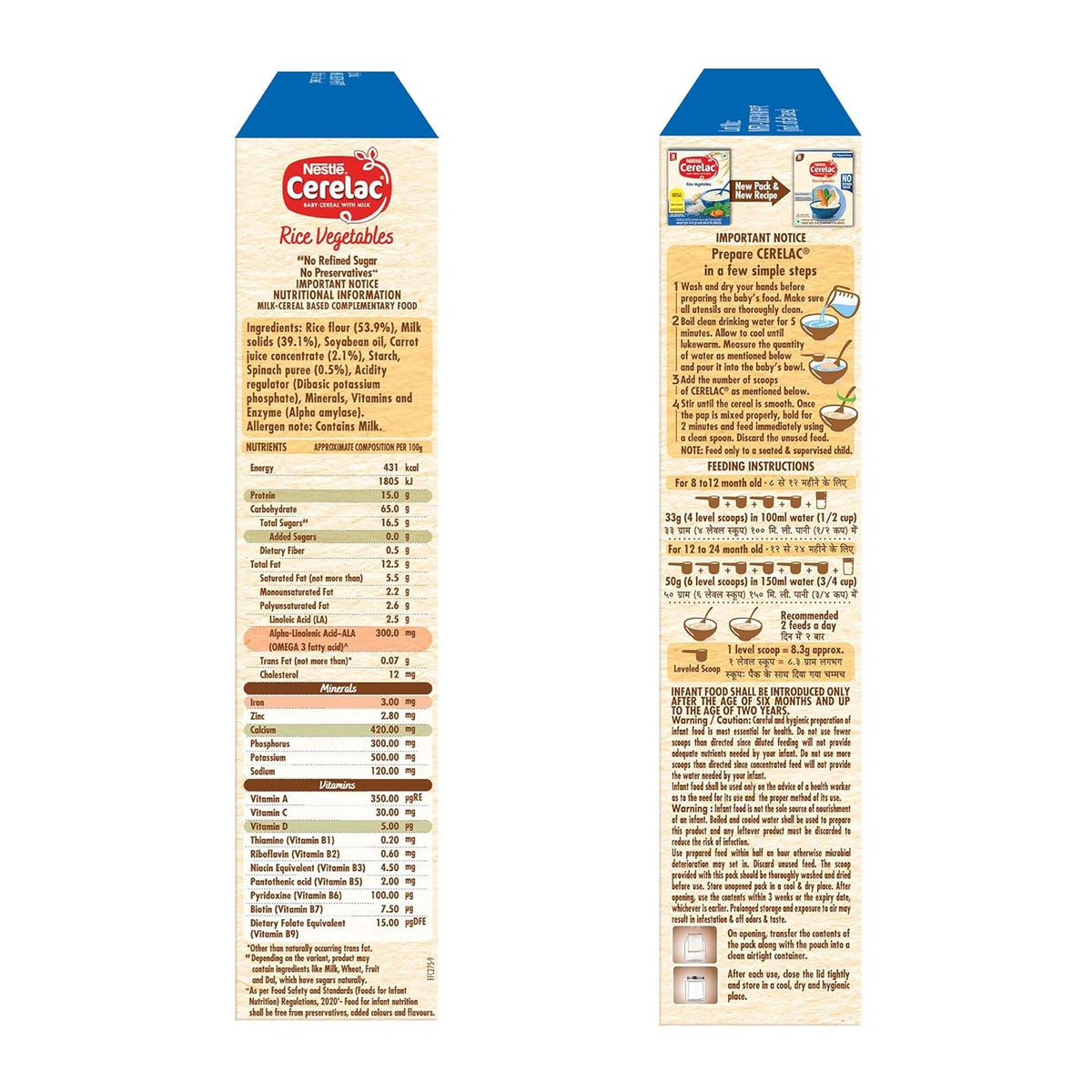 CERELAC Baby Food Cereal | Rice Vegetables