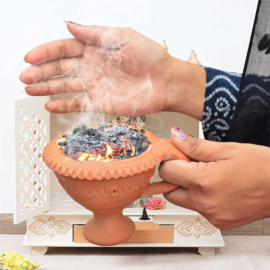 Pure Source India Natural Clay Dhoop Dani Loban Dhuni Burner Holder