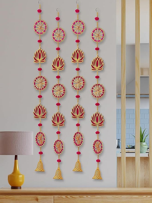 Wood Handmade Lotus Wall & Door Hanging - PUSHMYCART