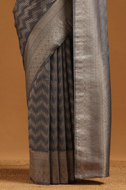 Vasthrlay Woven Saree in Orange with refined ethnic appeal
