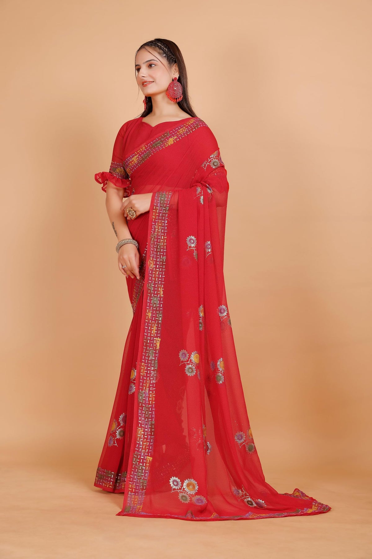 Vasthrlay Classic Traditional Saree with elegant georgette styling
