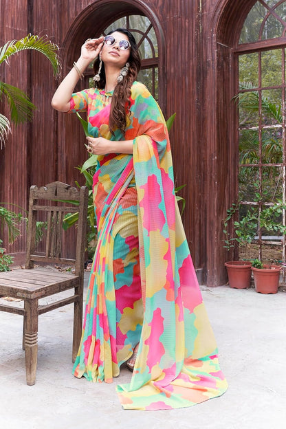 Vasthrlay Georgette Ethnic Wear with traditional design
