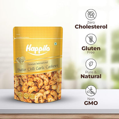 Happilo Premium Butter Chilli Garlic Cashew - PUSHMYCART