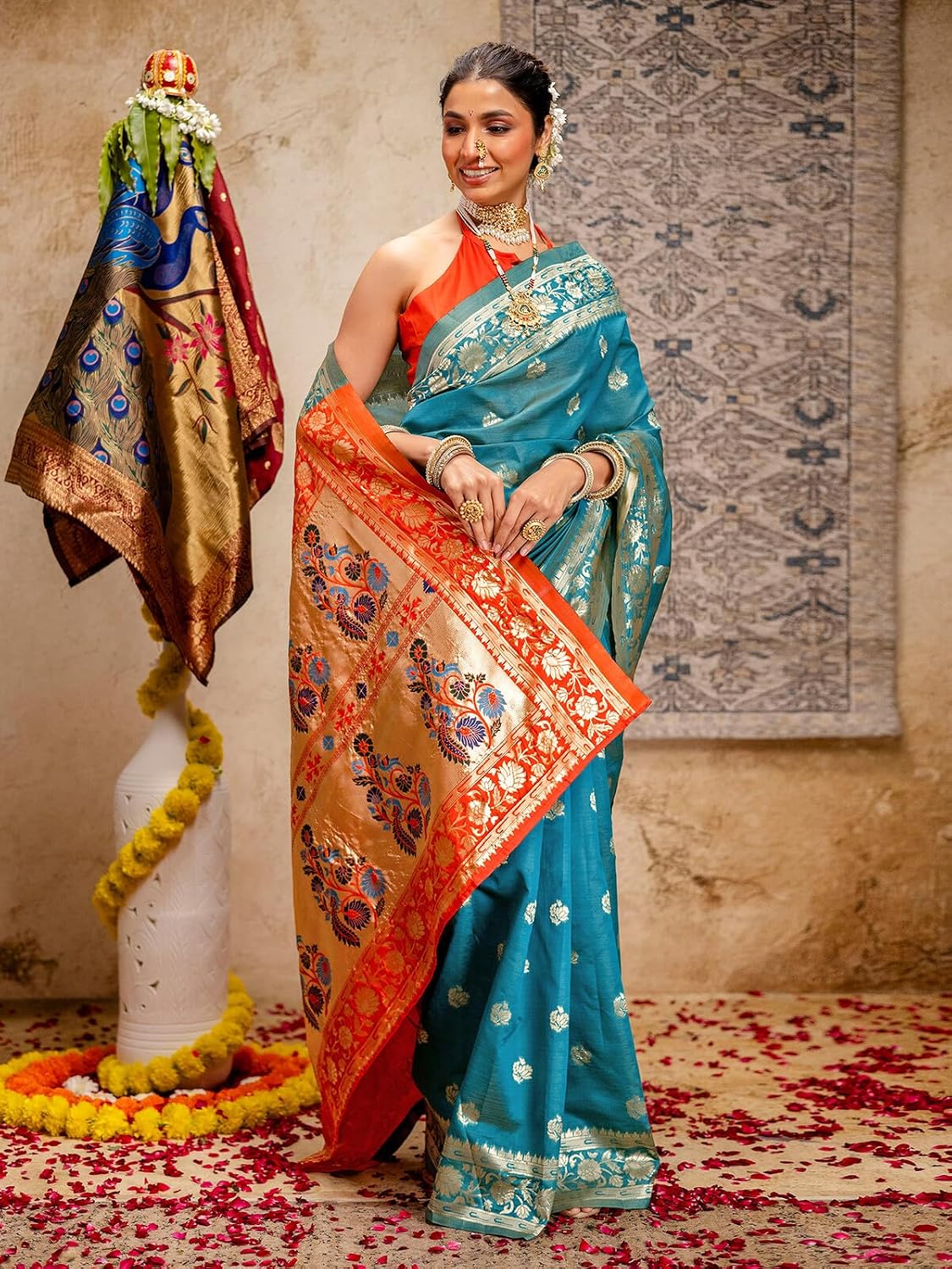 Vasthrlay Weaving saree design in Maroon traditional style
