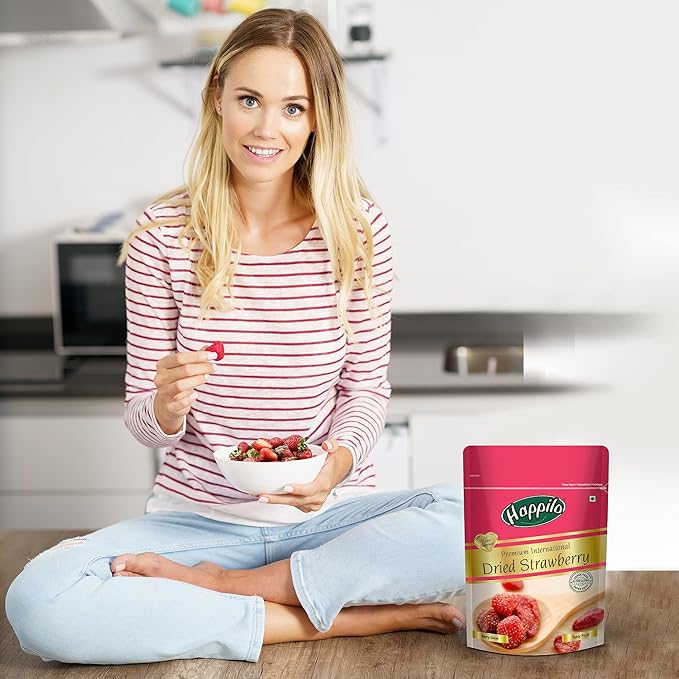 Happilo Premium International Dried Strawberry - PUSHMYCART