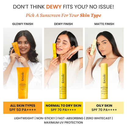 Foxtale SPF 70 Niacinamide Dewy Sunscreen with PA++++