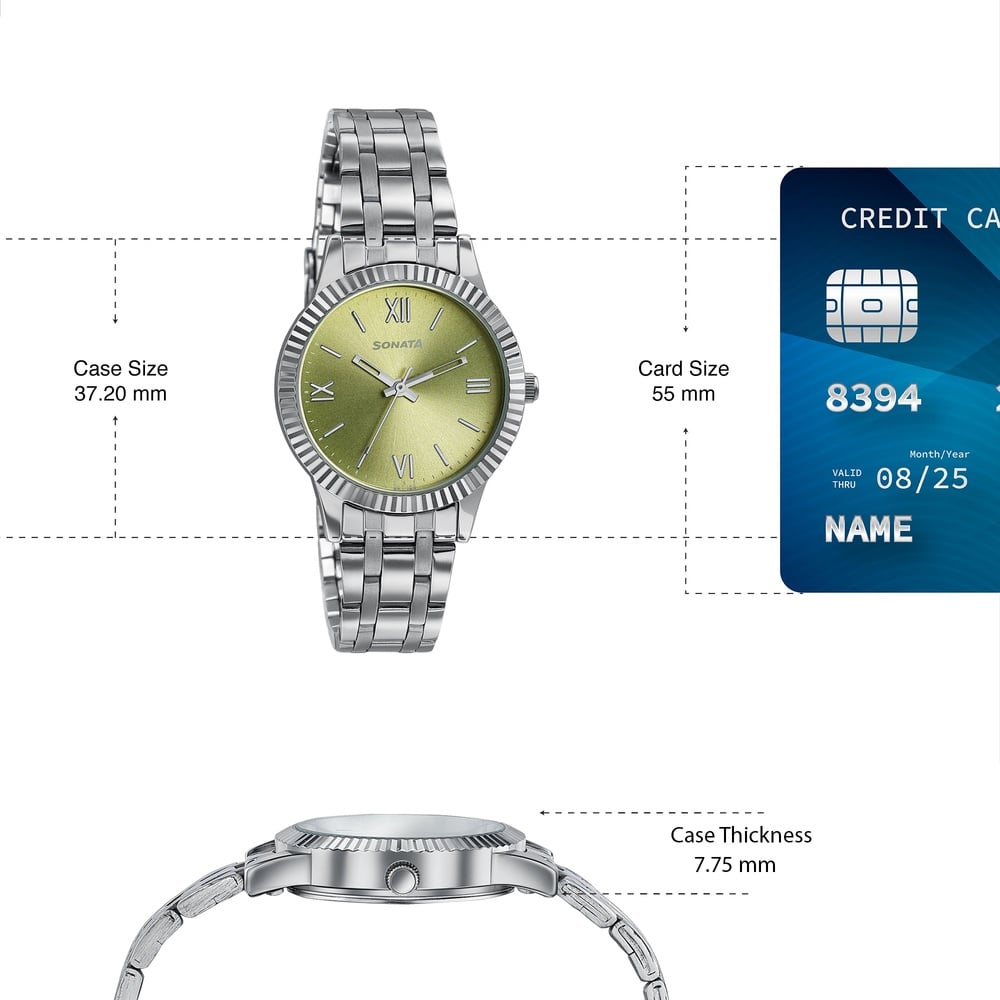Sonata Premium looking versatile womens watch from Ease by Sonata Style 8202SM06W image 4