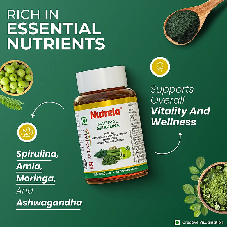 Patanjali Spirulina Capsule with Amla - 60 Tabs