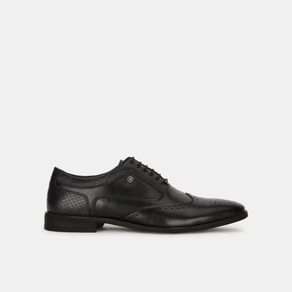 Bata Black Textured Oxford Style Formal Shoes For Men