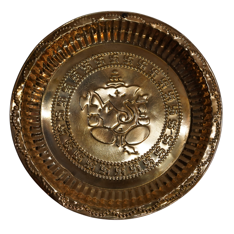Copper Engraved Om Prasad Plate