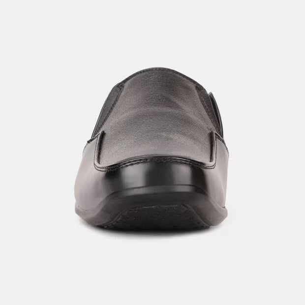 Bata Black Textured Round Toe Formal Slip-On Shoes For Men