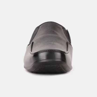 Bata Black Textured Round Toe Formal Slip-On Shoes For Men