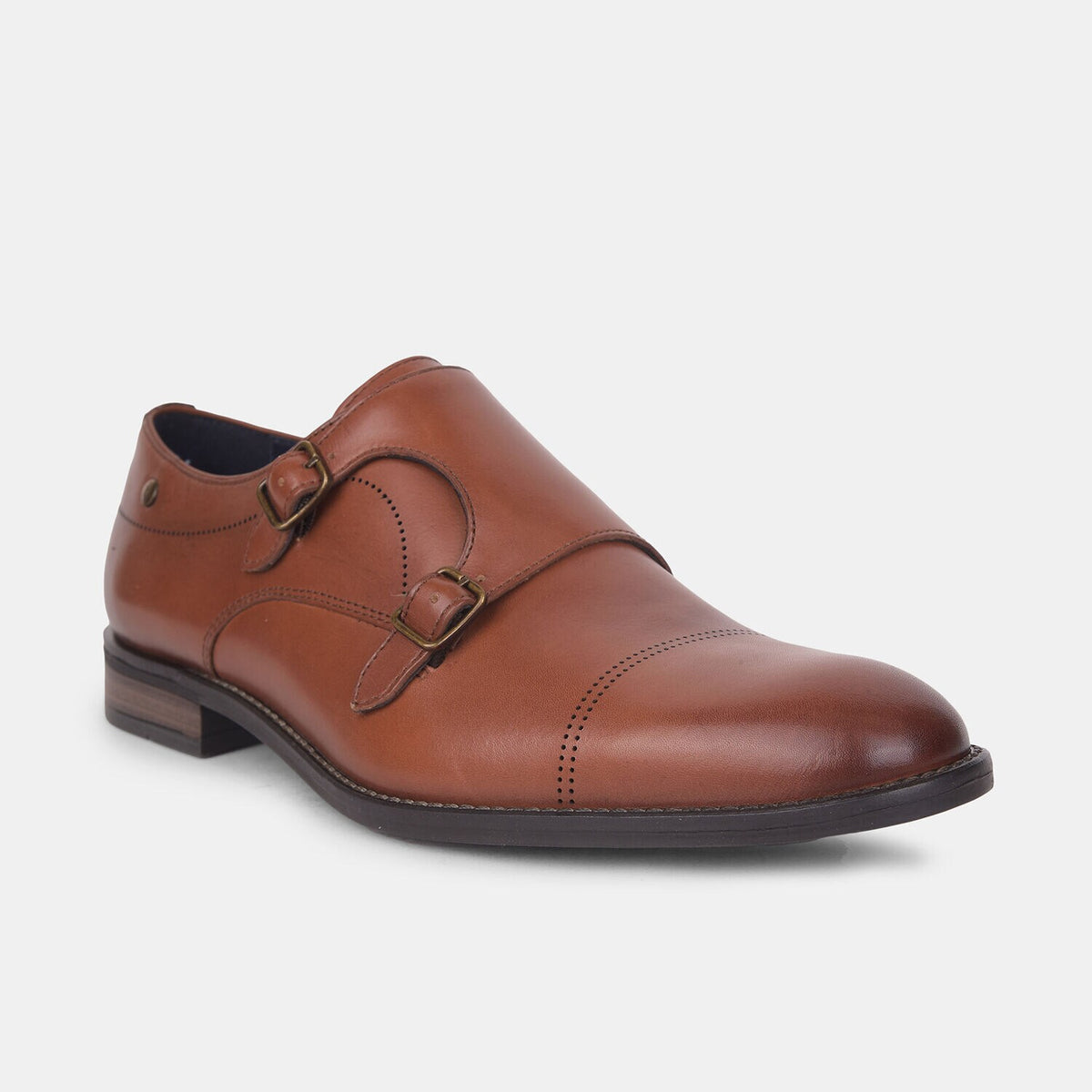 Hush Puppies Tan Monk Strap Formal Shoes For Men