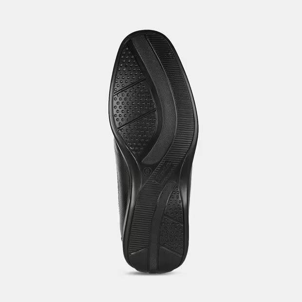Bata Black Moccasins With Lace-Up Detail For Men