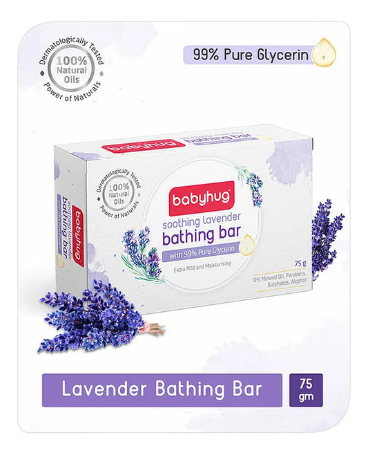 Babyhug Soothing Lavender Glycerin Bathing Bar - PUSHMYCART