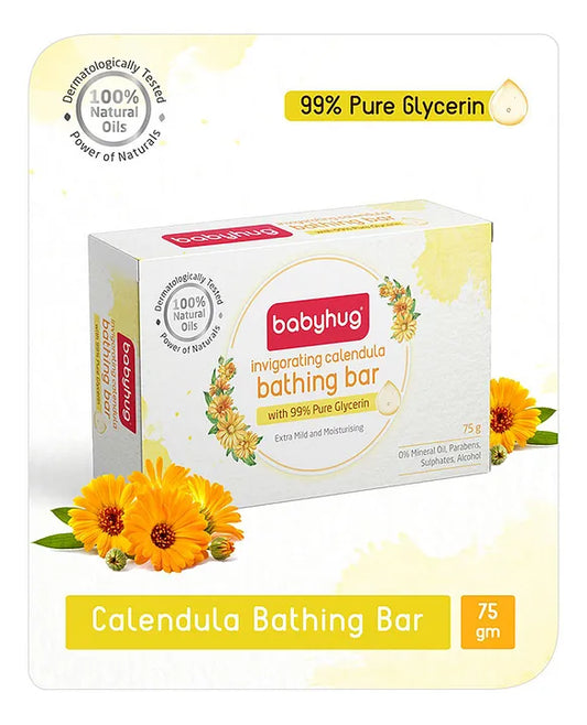 Babyhug Invigorating Calendula Glycerin Bathing Bar - PUSHMYCART