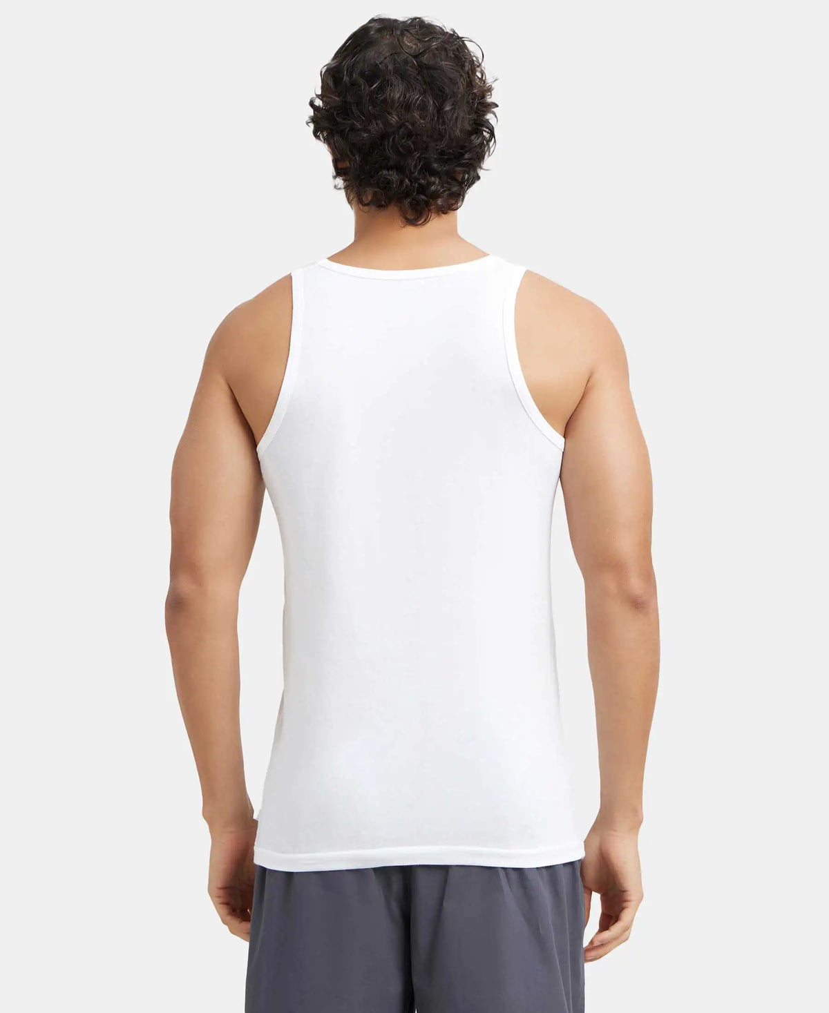 Jockey Super Combed Cotton Round Neck Sleeveless Vest - White