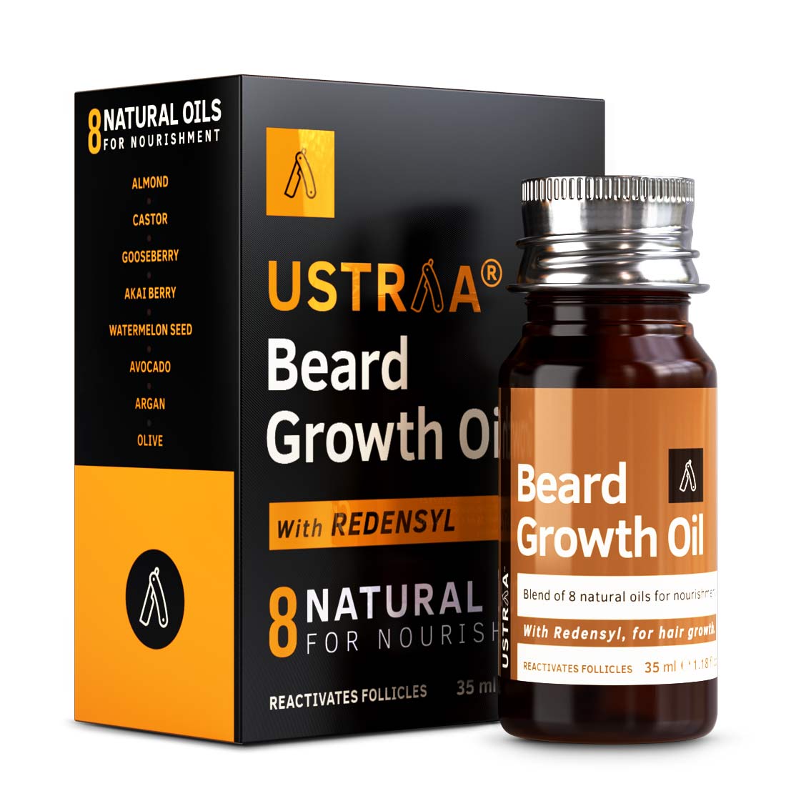 USTRAA Vitamin C Face Serum & Beard Growth Oil