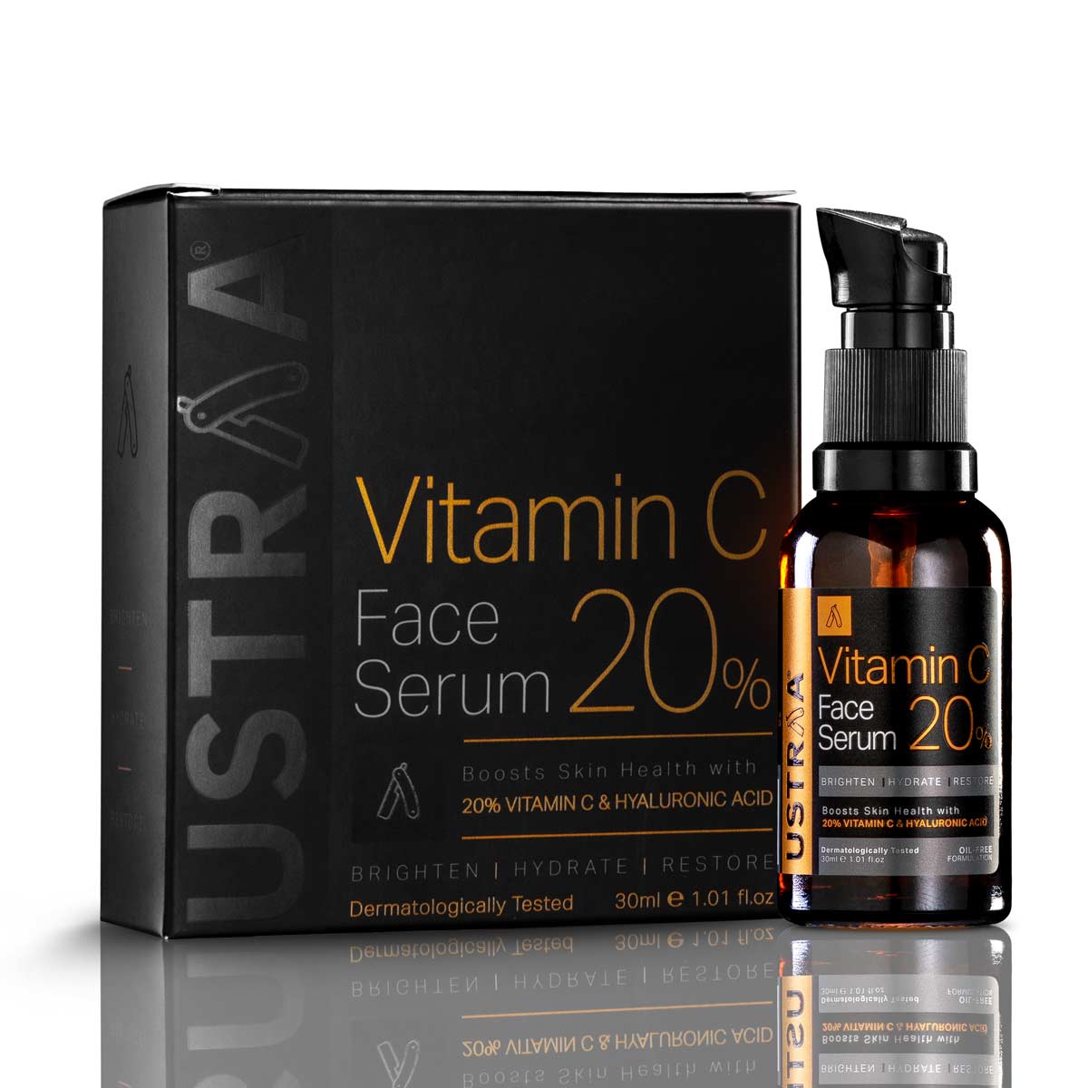 USTRAA Vitamin C Face Serum & Beard Growth Oil