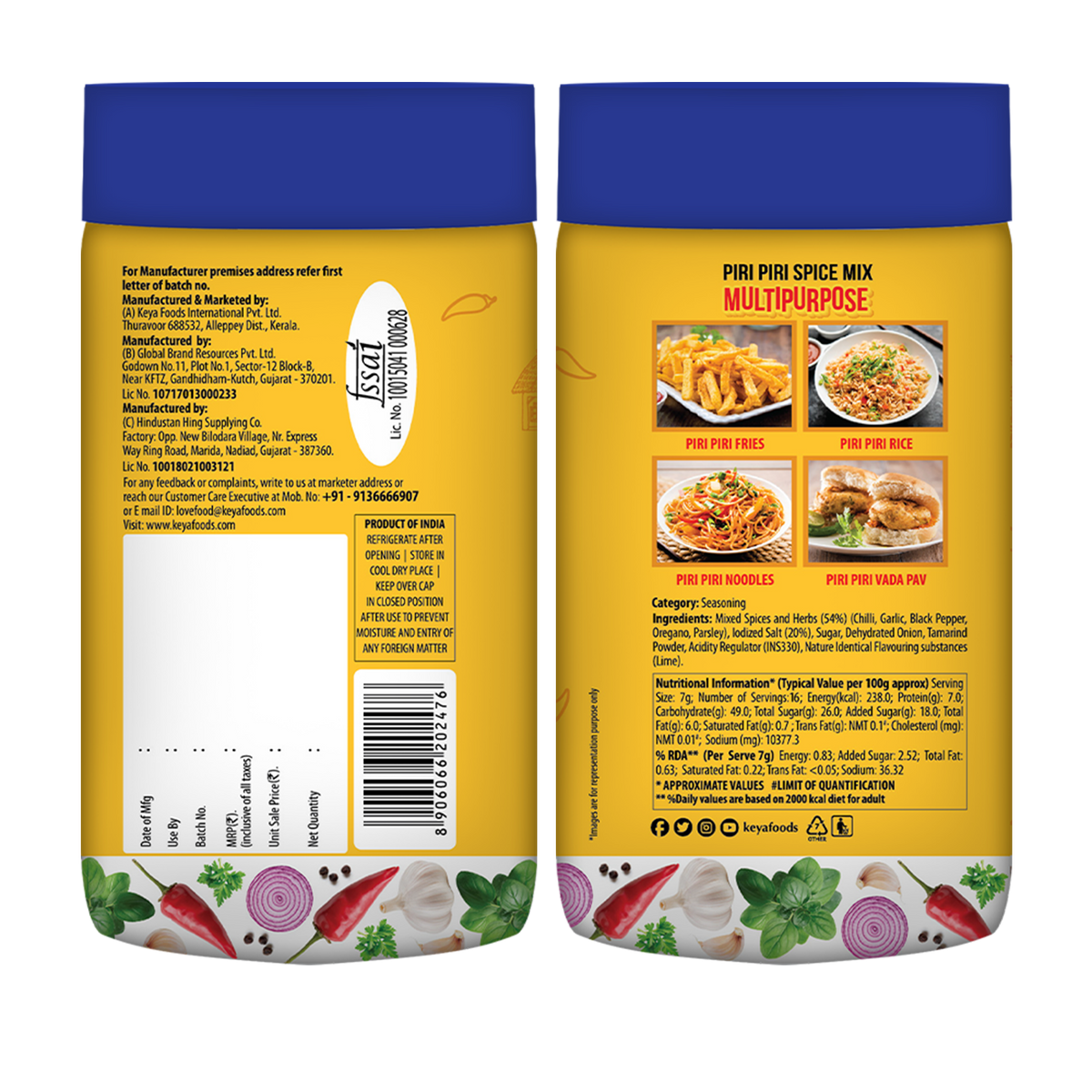 Keyafoods Keya Flavor Burst Combo featuring Keya Piri Piri and Keya Kimchi seasoning bottles. - Image 2