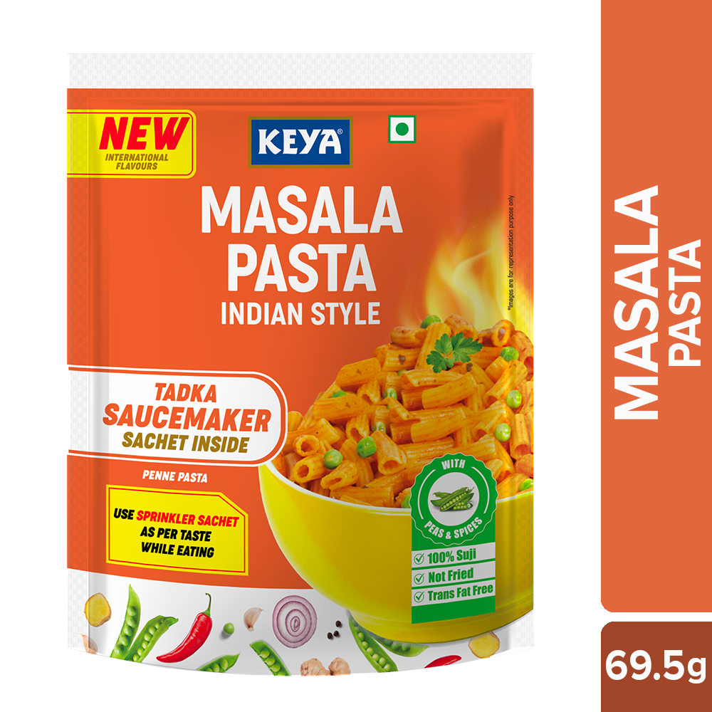 Keya Masala Instant Pasta Indian Style with aromatic spices, ready to cook, served in a bowl. - Image 2