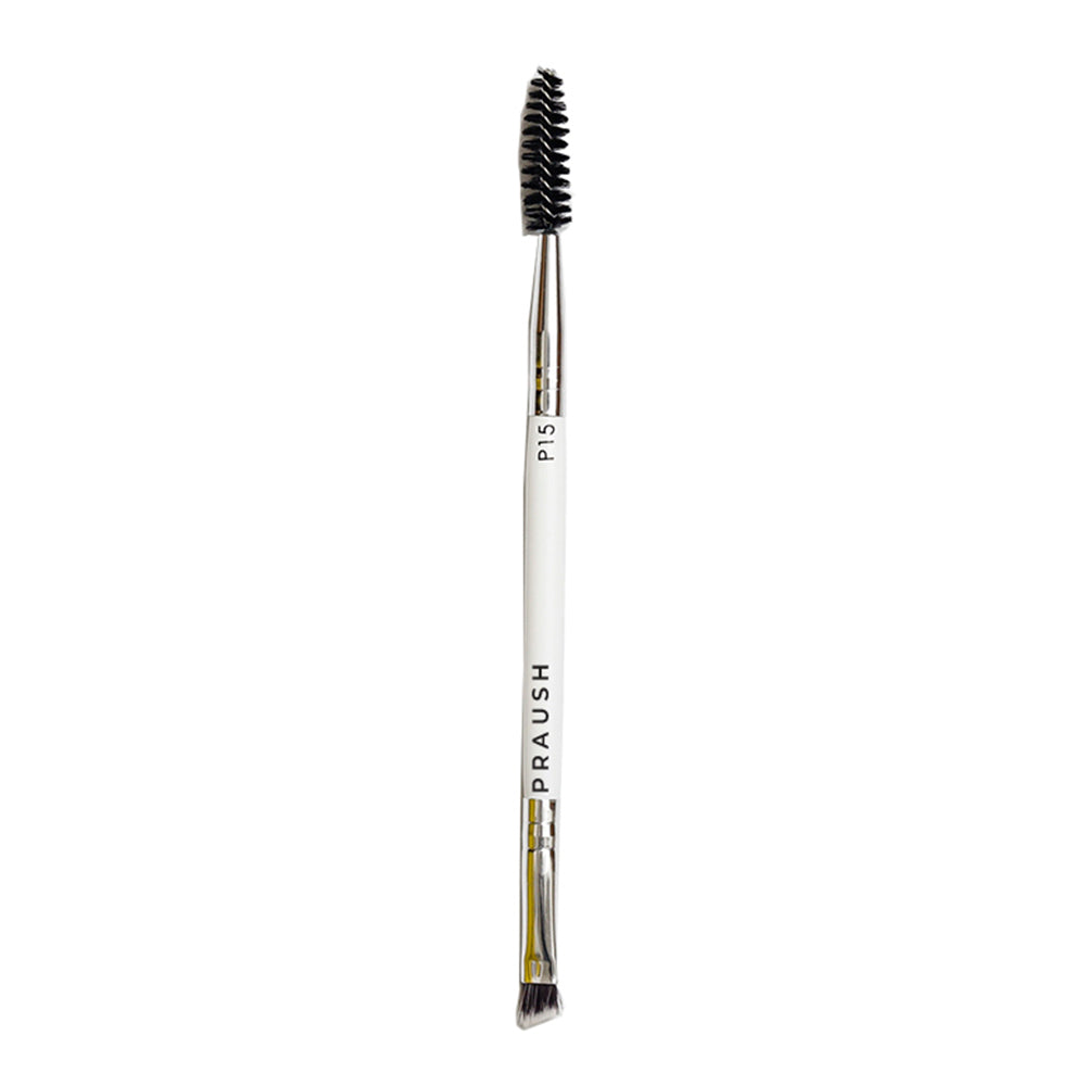 Praush P15 - Brow Spoolie & Angled Brow 2 in 1 Brush