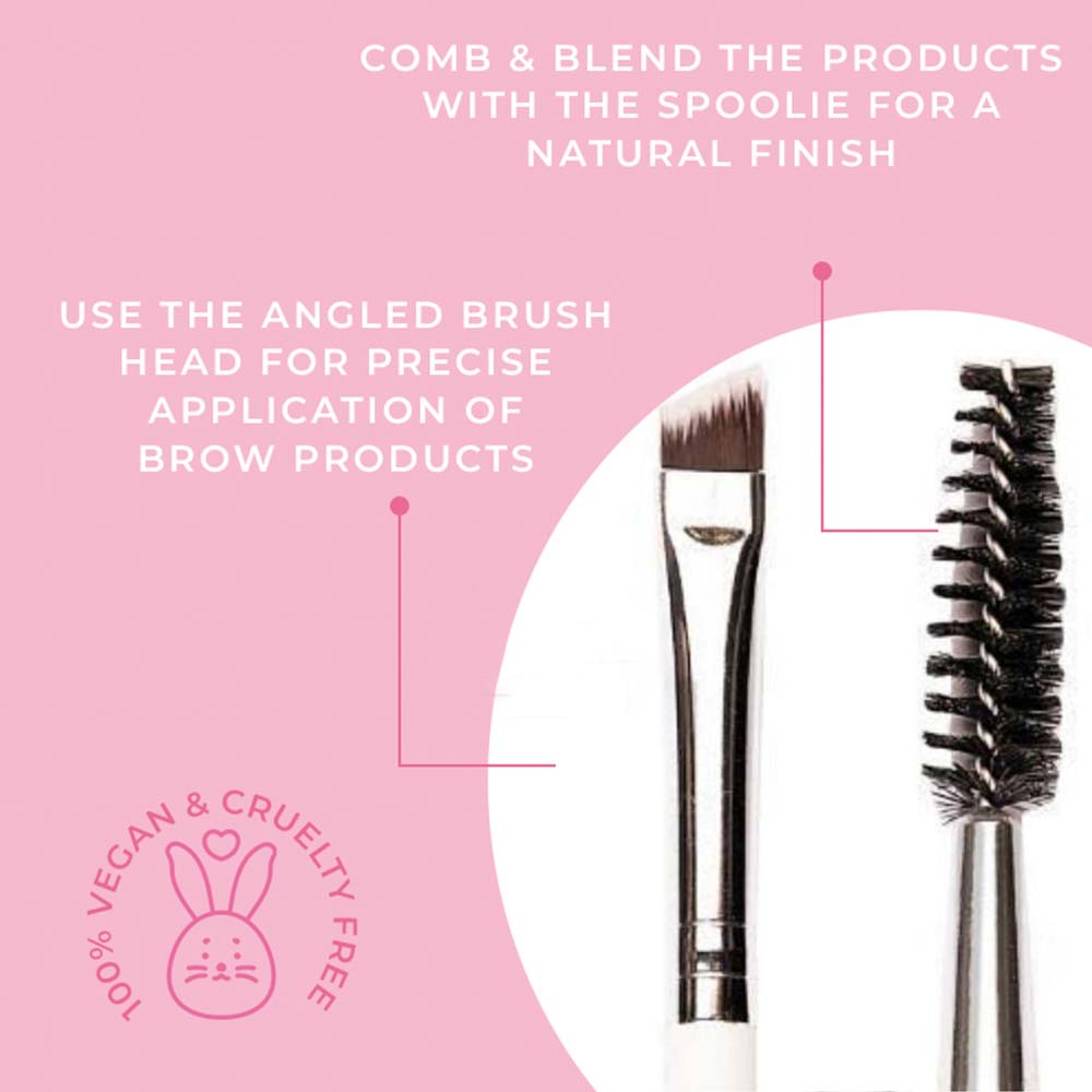 Praush P15 - Brow Spoolie & Angled Brow 2 in 1 Brush