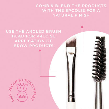 Praush P15 - Brow Spoolie & Angled Brow 2 in 1 Brush