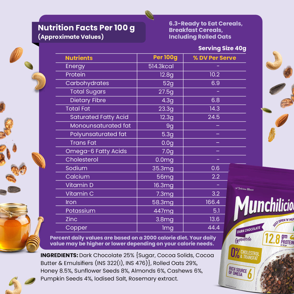 Munchilicious Dark Chocolate Granola