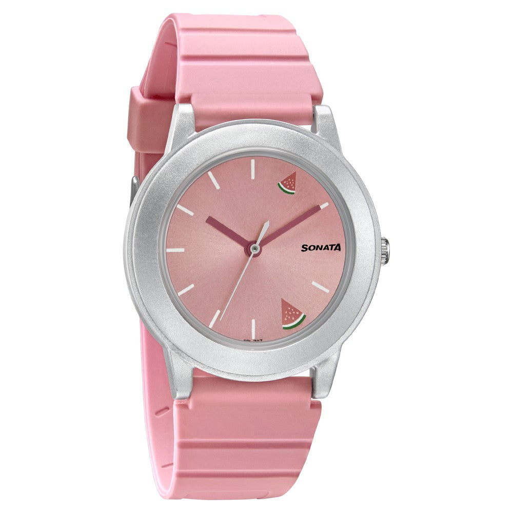 Sonata Play Pink Dial Women Watch With Plastic Strap image 1