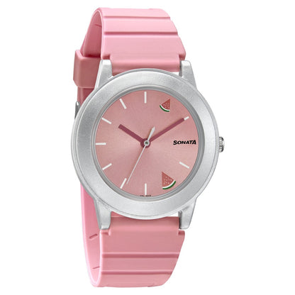 Sonata Play Pink Dial Women Watch With Plastic Strap image 1