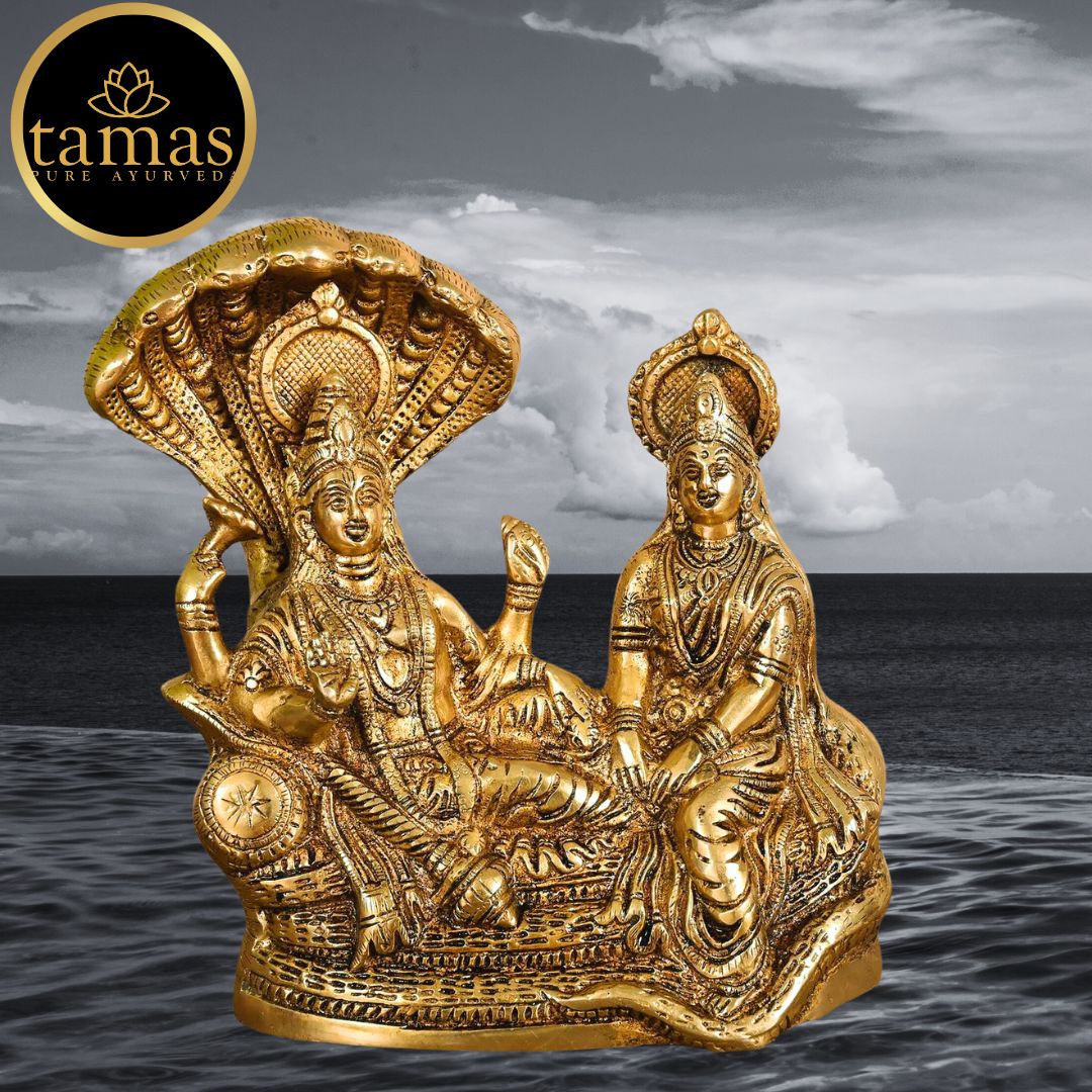 Tamas Brass Vishnu Lakshmi Idol - PUSHMYCART